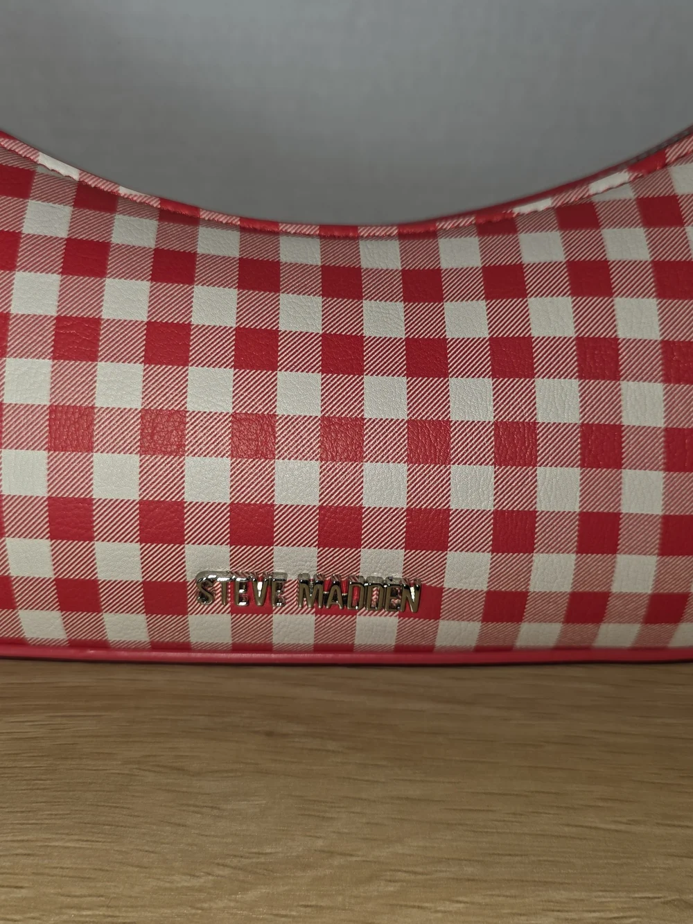 Steve Madden BMABLE 2 Tomato Shoulder Bag Gingham Print